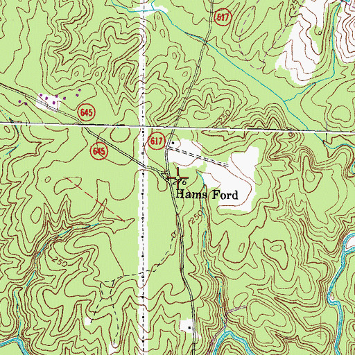 Topographic Map of Hams Ford, VA