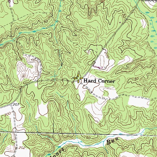 Topographic Map of Hard Corner, VA