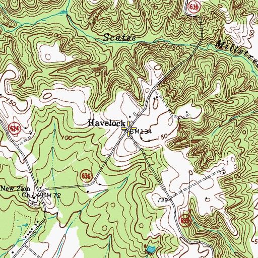 Topographic Map of Havelock, VA