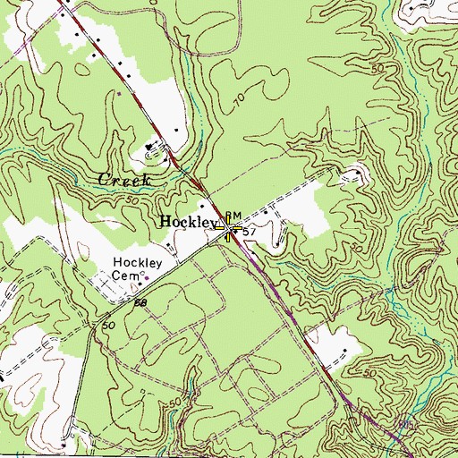Topographic Map of Hockley, VA