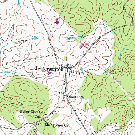 Topographic Map of Jeffersonton, VA