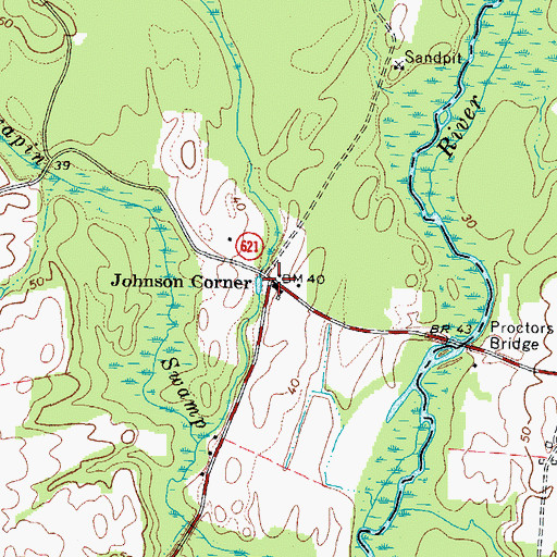 Topographic Map of Johnson Corner, VA