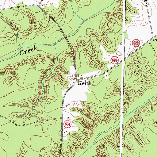 Topographic Map of Keith, VA