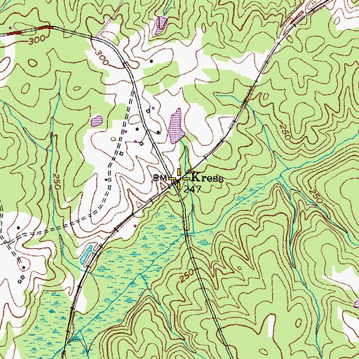 Topographic Map of Kress, VA