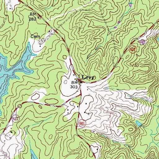 Topographic Map of Levy, VA