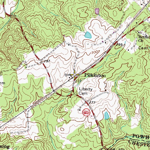 Topographic Map of Pilkinton, VA