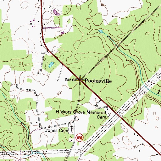 Topographic Map of Poolesville, VA