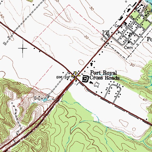 Topographic Map of Port Royal Cross Roads, VA
