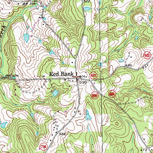 Topographic Map of Red Bank, VA