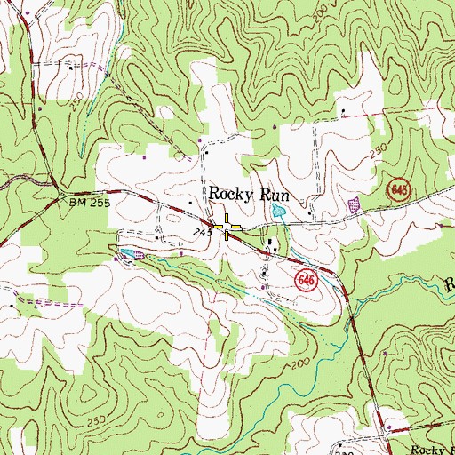 Topographic Map of Rocky Run, VA