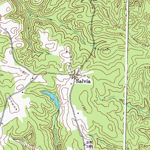 Topographic Map of Salvia, VA