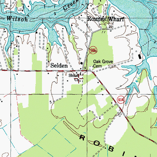Topographic Map of Selden, VA