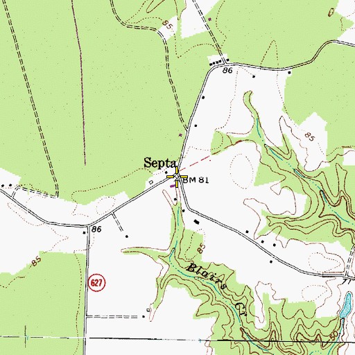 Topographic Map of Septa, VA