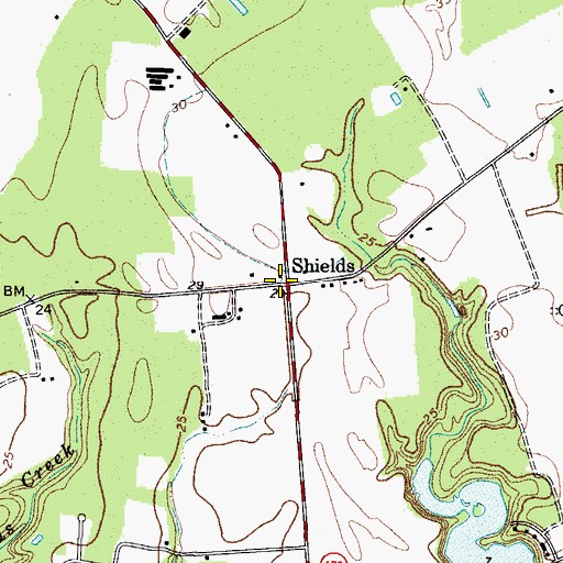 Topographic Map of Shields, VA