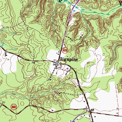 Topographic Map of Signpine, VA