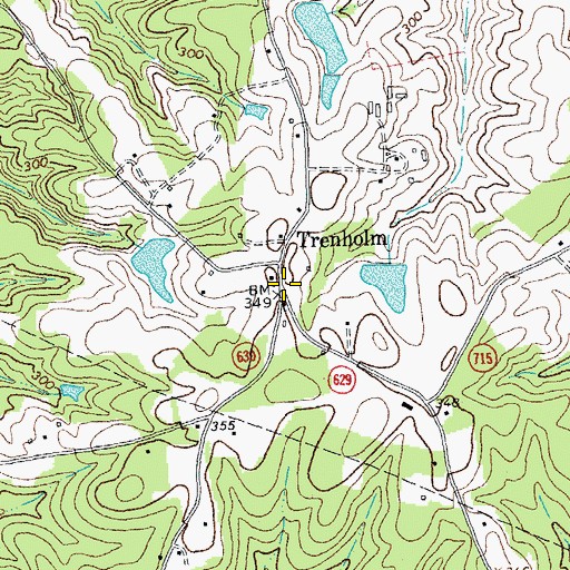 Topographic Map of Trenholm, VA