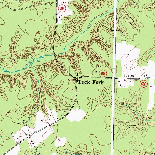 Topographic Map of Tuck Fork, VA
