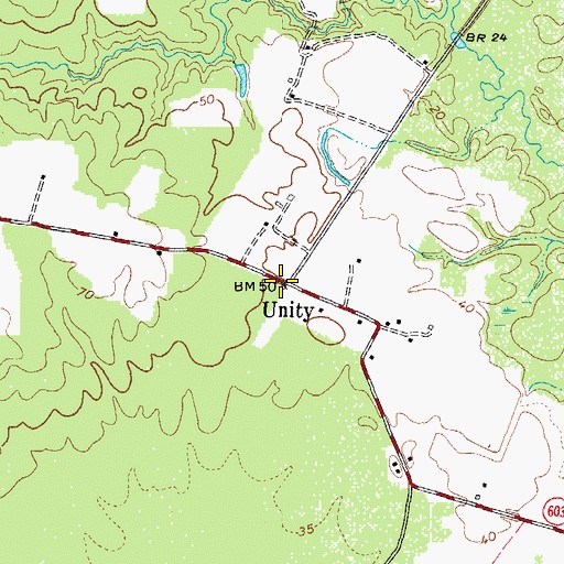 Topographic Map of Unity, VA