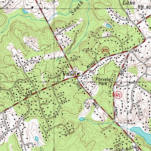 Topographic Map of Vale, VA