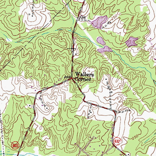 Topographic Map of Wallers Corner, VA