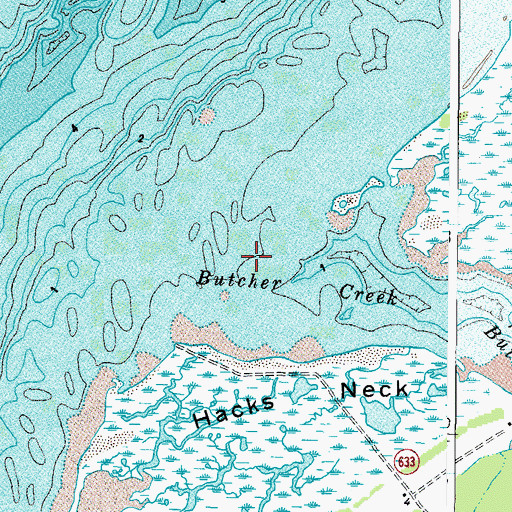 Topographic Map of Butcher Creek, VA