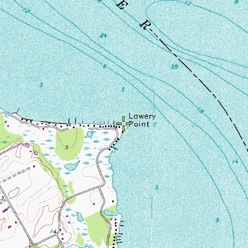 Topographic Map of Lowery Point, VA