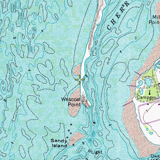 Topographic Map of Wescoat Point, VA