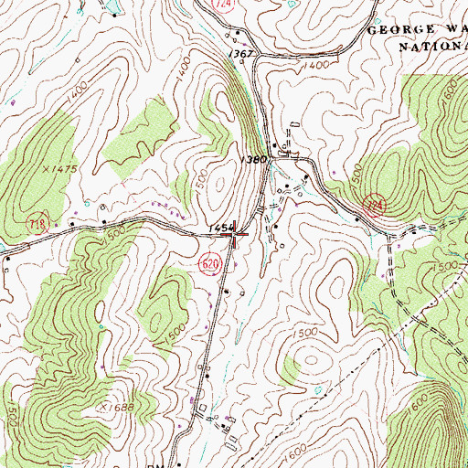 Topographic Map of Old Furnace (historical), VA