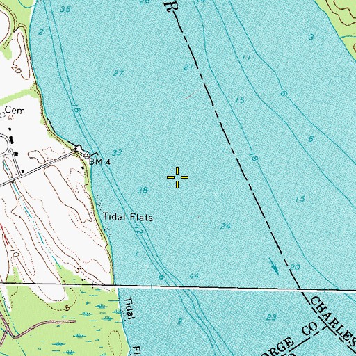 Topographic Map of Lower Brandon, VA