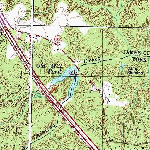 Topographic Map of Wabden Pond, VA