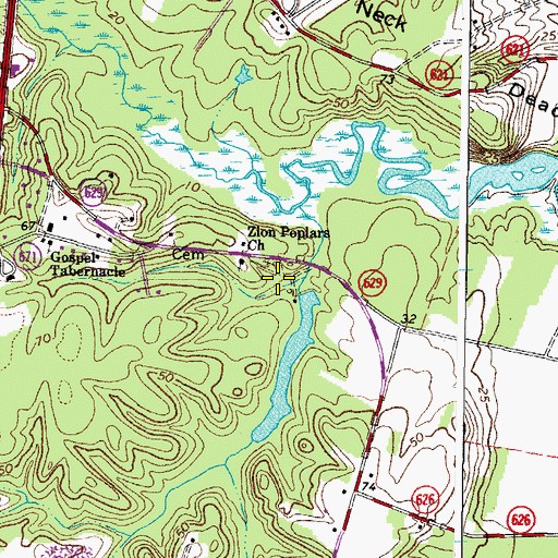 Topographic Map of Howards Mill, VA
