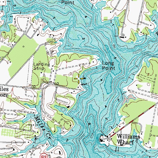 Topographic Map of Hicks Wharf, VA