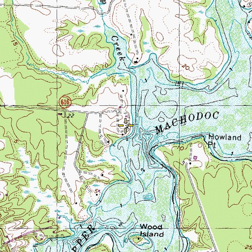 Topographic Map of Brick House Wharf, VA