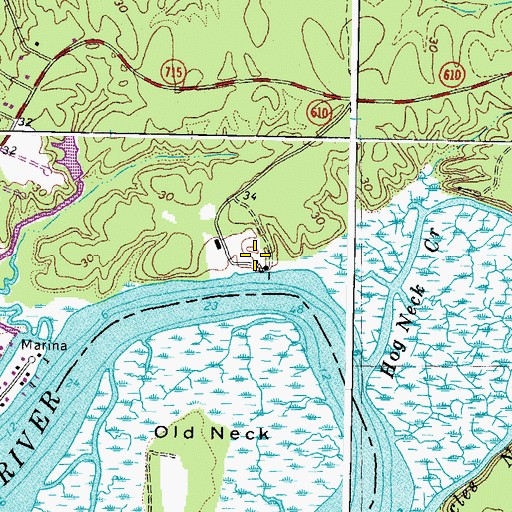 Topographic Map of Brickyard Landing, VA