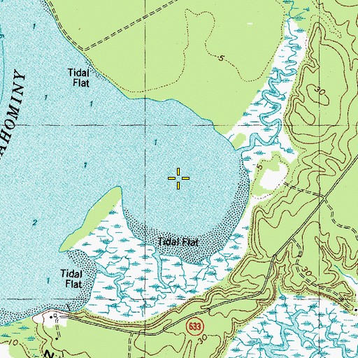 Topographic Map of Bazzard Bay, VA