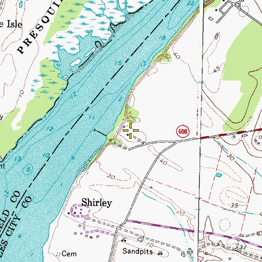 Topographic Map of Upper Shirley, VA
