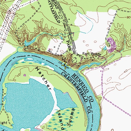 Topographic Map of Richmond Yacht Basin, VA