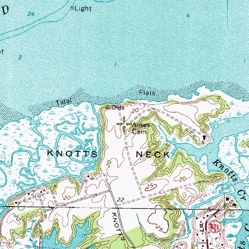 Topographic Map of Ames Cemetery, VA