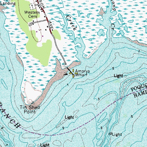 Topographic Map of Amorys Wharf, VA
