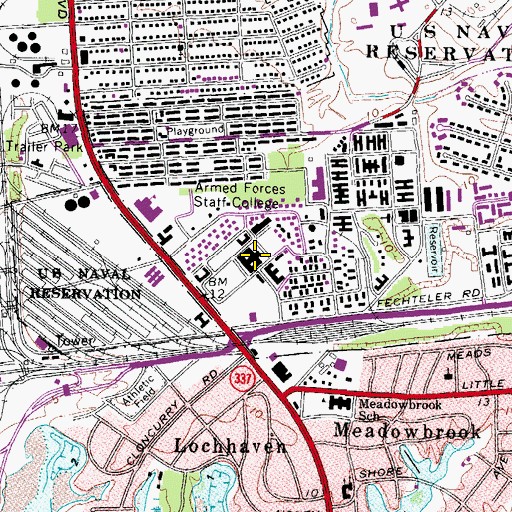 Topographic Map of Armed Forces Staff College, VA
