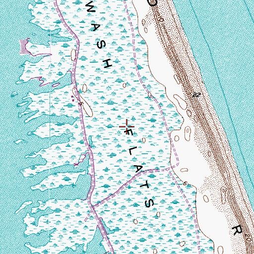 Topographic Map of Back Bay National Wildlife Refuge, VA
