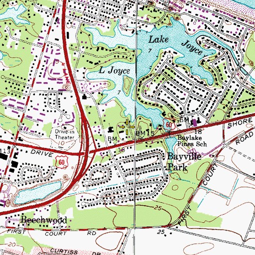 Topographic Map of Baylake Pines School, VA