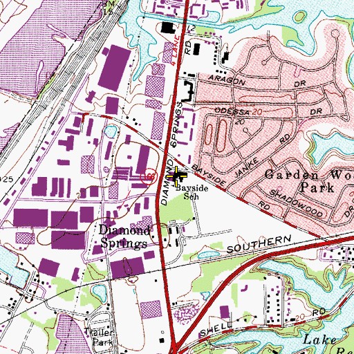 Topographic Map of Bayside Elementary School, VA