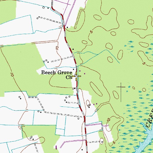 Topographic Map of Beech Grove Church, VA