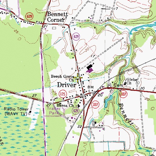 Topographic Map of Beech Grove Church, VA