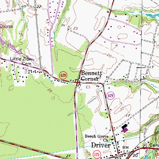 Topographic Map of Bennett Corner, VA