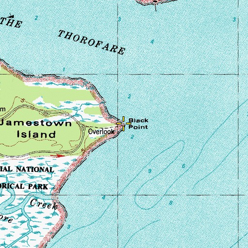 Topographic Map of Black Point, VA