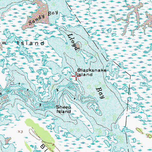Topographic Map of Blacksnake Island, VA