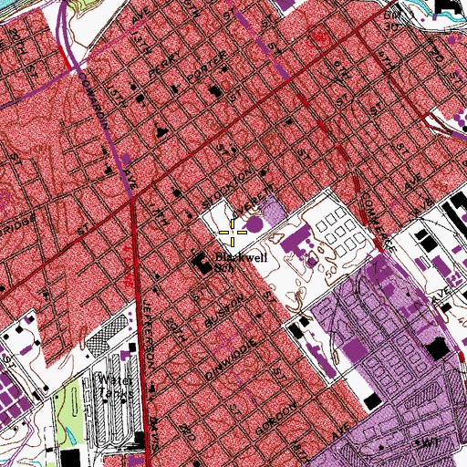 Topographic Map of J H Blackwell Elementary School, VA