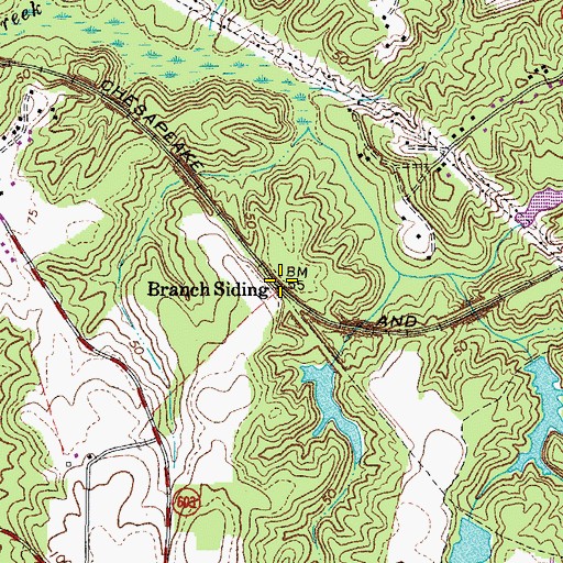 Topographic Map of Branch Siding, VA